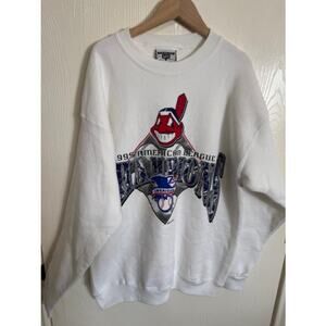 Vntg 1995 Cleveland Indians American League Champions Sweatshirt made in USA -L